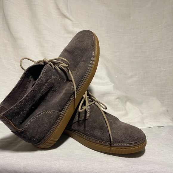 JOHNSTON & MURPHY WALLACE Grey/ Brown LEATHER CHUKKA DESERT BOOTS Men’s - Picture 5 of 6